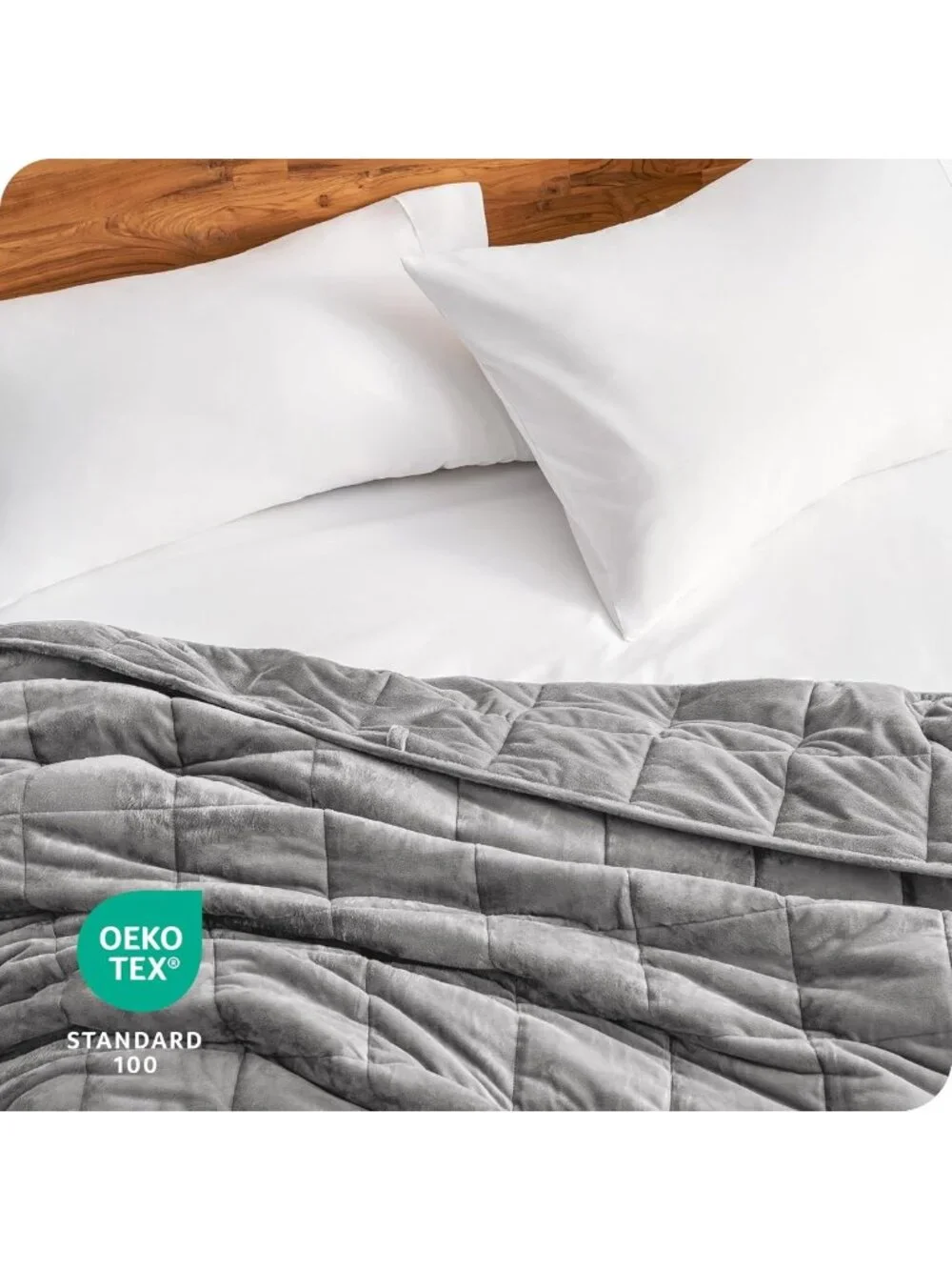 Cozy Light Grey Minky Fleece Weighted Blanket 80